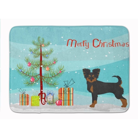 Carolines Treasures Black & Tan Chion Christmas Tree Machine Washable Memory Foam Mat CK3813RUG